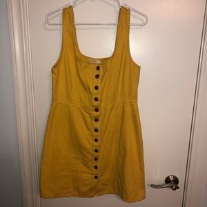mustard vintage-inspired  button dress